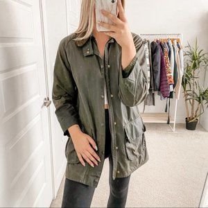 Barbour Vintage Wax Utility Rain Jacket Green